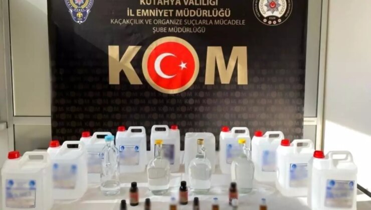 Kütahya’da Sahte İçki Üretimine Baskın: 55 Litre Etil Alkol Ele Geçirildi