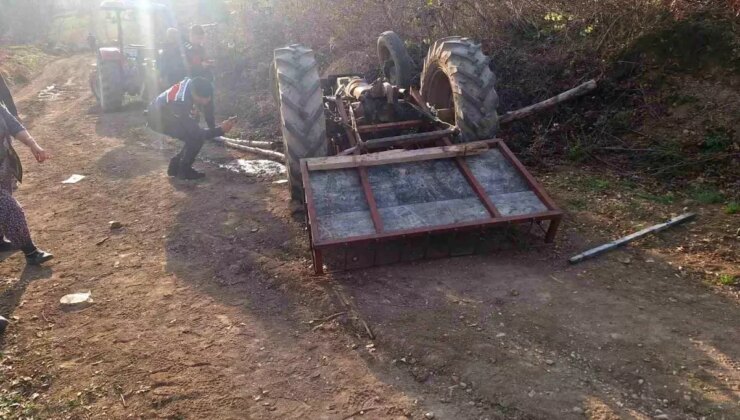 Tokat’ta Devrilen Traktörün Sürücüsü Yaralandı