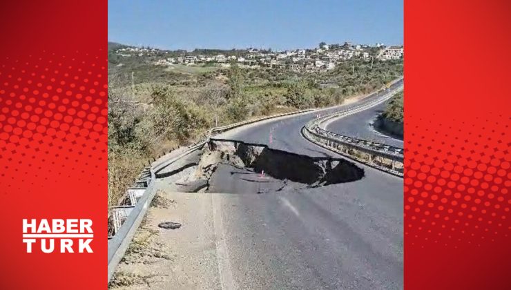 Söke-Kuşadası Karayolu’nda yol çöktü