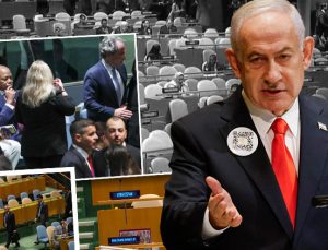 İsrail Başbakanı Netanyahu kürsüye geldi: BM salonunu terk ettiler