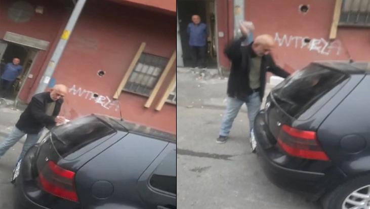 Mahallenin kabusu oldu! Taşla araçları parçaladı, etrafa bıçakla saldırdı