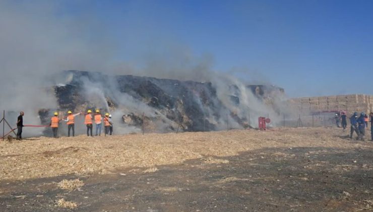 Mardin’de istiflenen mısır balyaları alev aldı