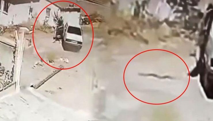 Seyir halindeki araçta yılan paniği! Otomobil durmadan dışarı atladı