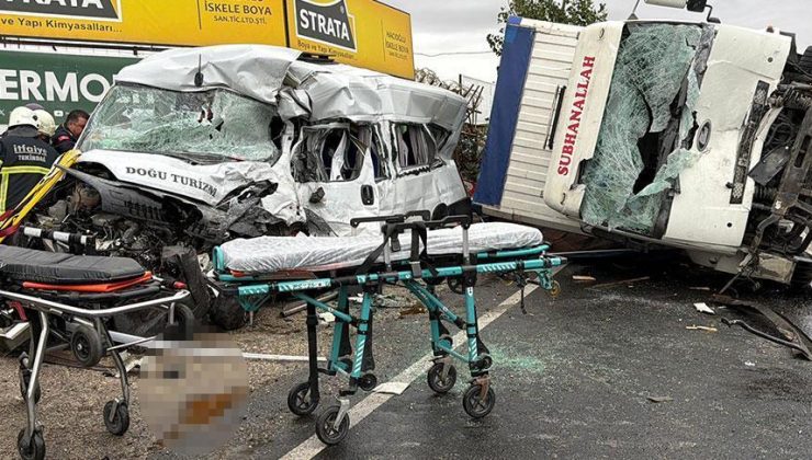 Tekirdağ'da can pazarı! İşçi servisi ile kamyon çarpıştı: Ölü ve yaralılar var