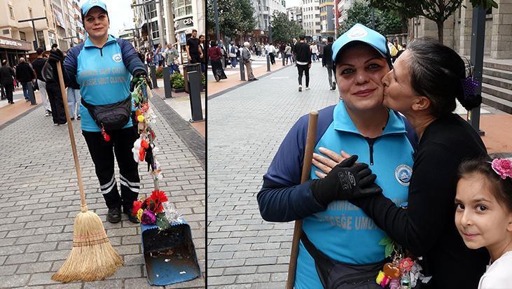 Trabzon’un rengarenk temizlikçisi! 'Maraş’ın Gülü' faraşını çiçeklerle donattı