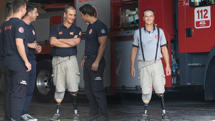 Türkiye'de ilk itfaiyeci oldu! Bacaklarını kaybetti, işini bırakmadı