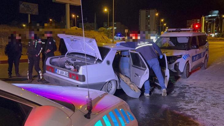 'Dur' ihtarına uymadı, polis aracına çarptı: 2 polis yaralandı