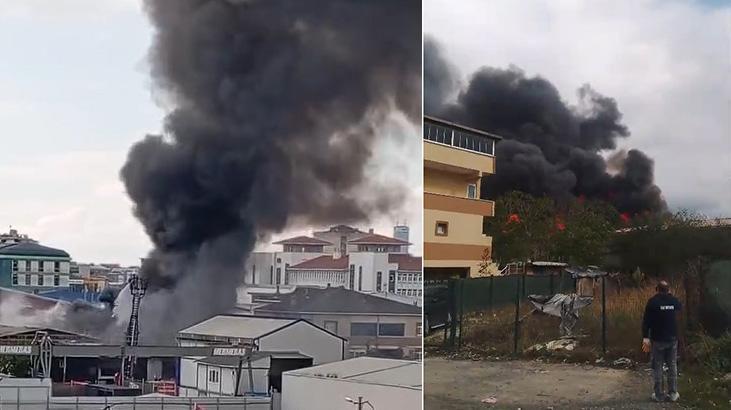 Ataşehir'de fabrika yangını! 4 işçi dumandan etkilendi