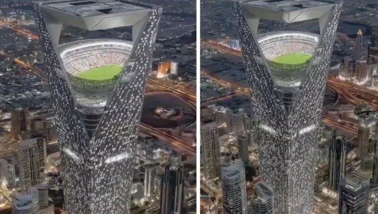 Çılgın proje tanıtıldı! 350 metre yüksekte Dünya Kupası oynanacak