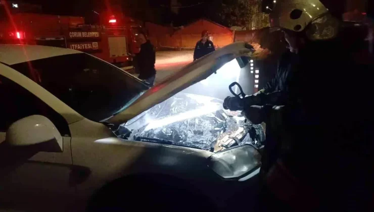 Çorum’da Park Halindeki Cipte Yangın