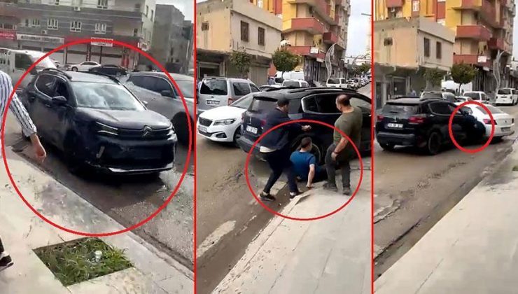 Dehşet anları! Cipiyle tartıştığı kişinin ayaklarını ezdi