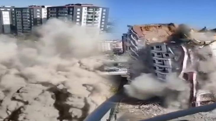 Diyarbakır'da 11 katlı bina yıkım sırasında çöktü!
