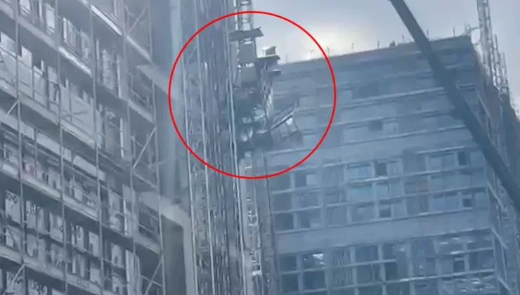 Dört inşaat işçisinin bulunduğu yük asansörü düştü! Bir işçi zemine çakıldı