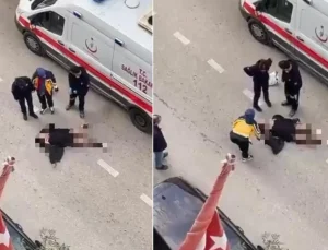 Genç kadın yola yattı, kimse ikna edemedi