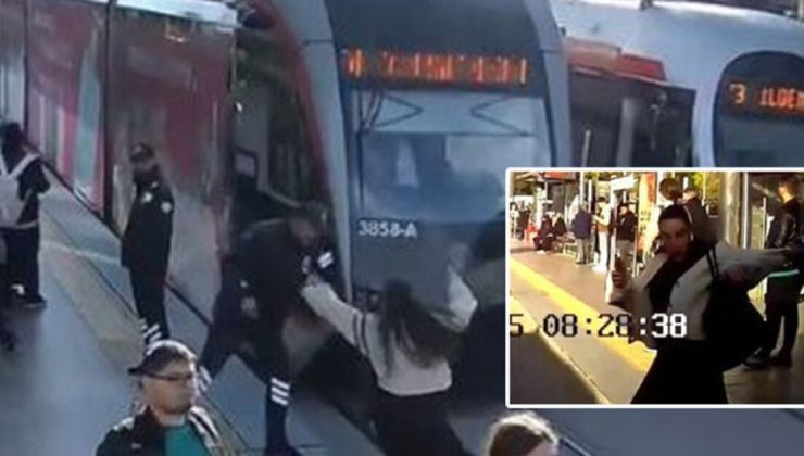Genç kızın kulağında kulaklık vardı… O anlar kamerada…