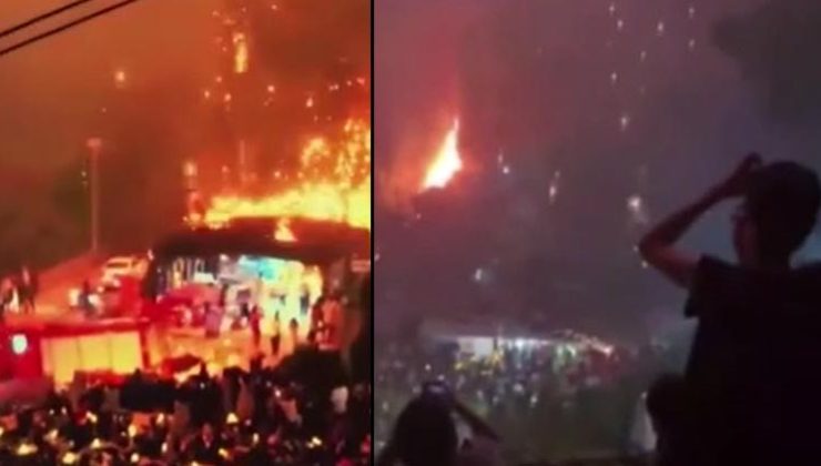 Havai fişek gösterisi kontrolden çıktı: Gökten alev topu yağdı