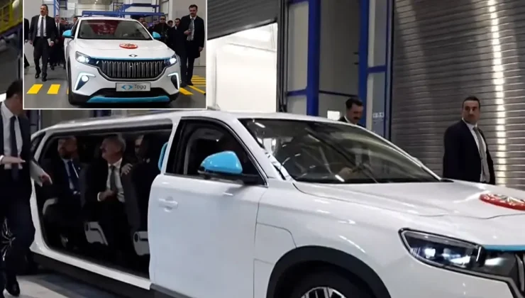 İlk kez görücüye çıktı! Cumhurbaşkanı Erdoğan Altay Tankı törenine limuzin Togg’la geldi