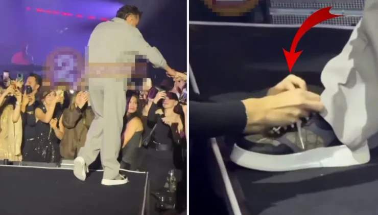 Konsere damga vuran an! Kenan Doğulu, hayranına ayakkabısının bağcıklarını bağlattı