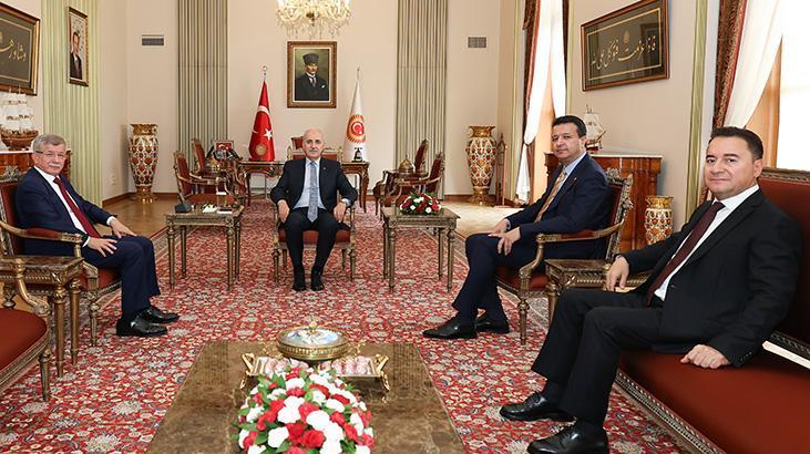 TBMM Başkanı Kurtulmuş; Arıkan, Babacan ve Davutoğlu'nu kabul etti