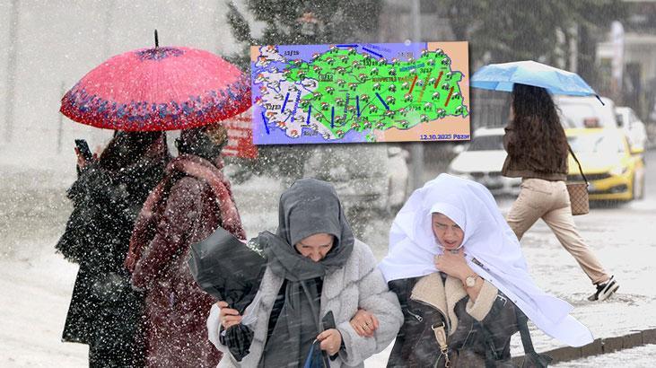 Türkiye soğuyor! Meteoroloji uyardı: İşte kar ve sağanak yağış beklenen yerler…
