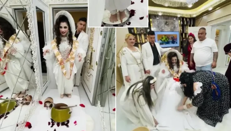 Yok böyle görgüsüzlük! Gelininin ayağını önce yağa sonra kaymağa bastırdı