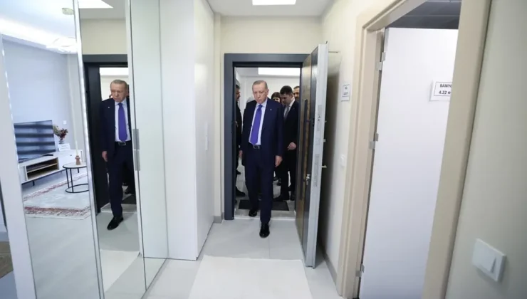 Yüzyılın Konut Projesi’nin detaylarını açıklayan Cumhurbaşkanı Erdoğan, örnek daireyi inceledi
