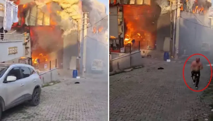 6 kişinin öldüğü yangında tüyler ürperten görüntü: Alevlerin arasından çıkıp geldi