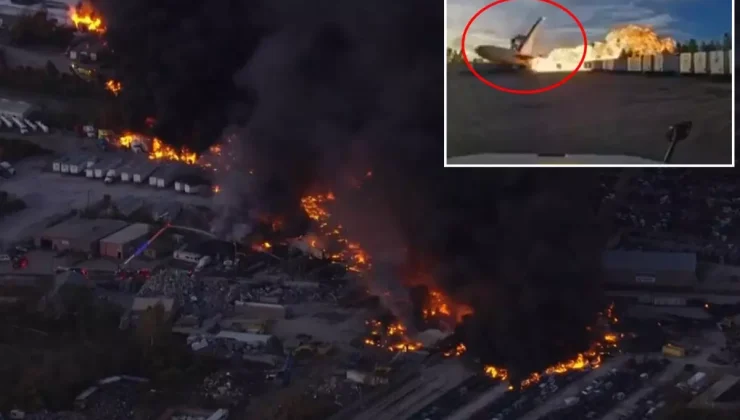ABD’yi ayağa kaldıran kaza kamerada! Kargo uçağı bomba gibi patladı