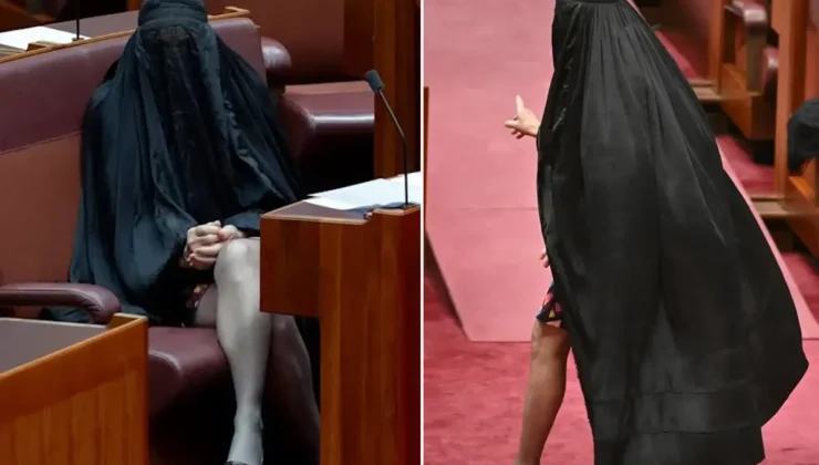 Avustralyalı senatörden provokatif eylem! Kara çarşafla Meclis’e geldi