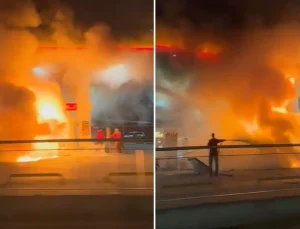 Çekmeköy’de araç benzinliğe daldı, facianın eşiğinden dönüldü