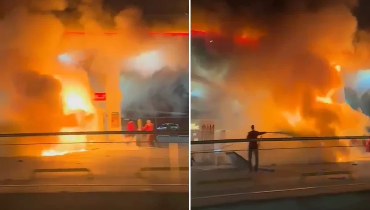 Çekmeköy’de araç benzinliğe daldı, facianın eşiğinden dönüldü