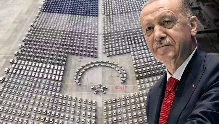 Erdoğan törenle dağıttı! 9 bin 200 araç tek karede böyle görüntülendi