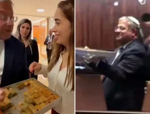 Filistinli esirlere yönelik idam yasa tasarısı onaylanınca tatlı dağıttı