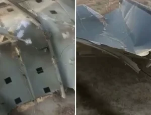 Gürcistan’da düşen askeri kargo uçağımızın parçaları görüntülendi