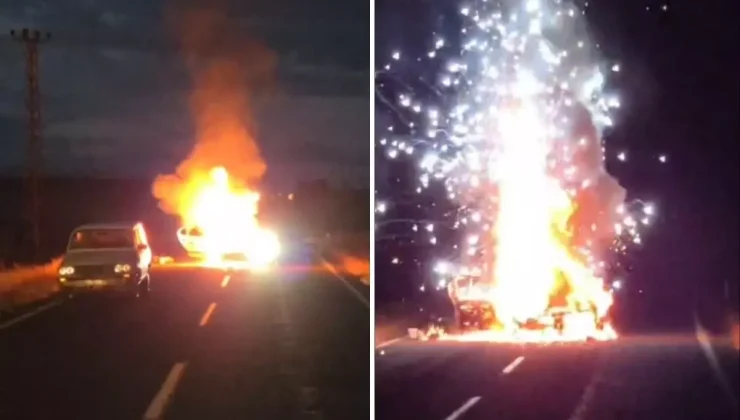 Kazadan sonra alev aldı, bomba gibi patladı! İşte dehşet anları