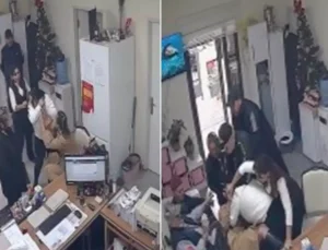 Muhtar ve vatandaş arasında kıyasıya kavga kamerada