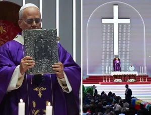 Papa 14. Leo Volkswagen Arena’da yaklaşık 4 bin kişilik ayini yönetti