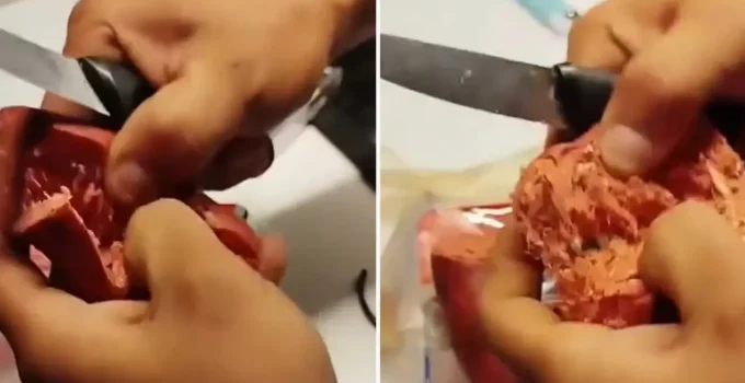 Sucuğun içinden çıkan cisim, ağızları açık bıraktı