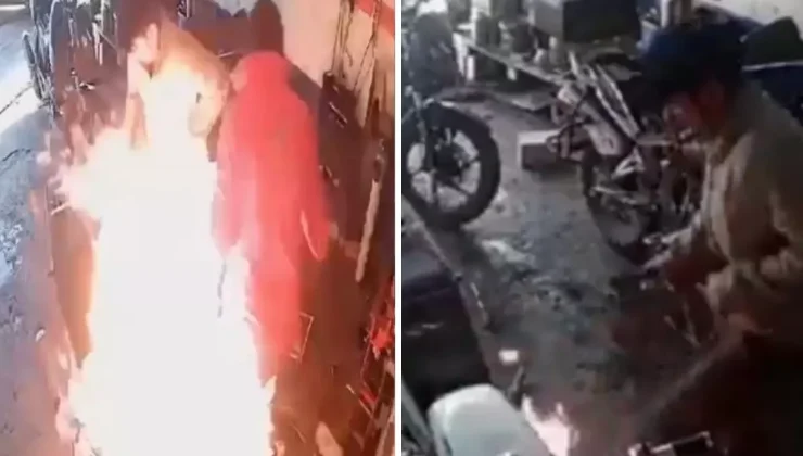 Yangına su yerine yanıcı madde döktüler, alevlerin arasında kaldılar