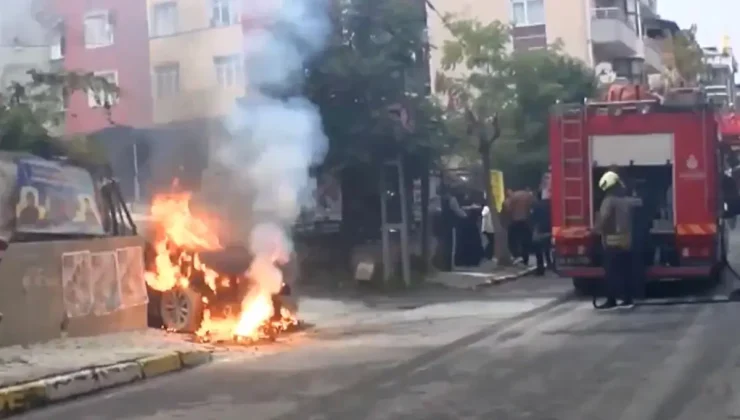 Yer altı elektrik kabloları patladı, otomobil alev topuna döndü