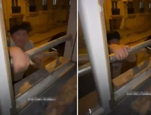 Yurda pencereden çıkmaya çalışan öğrenci, kabusu yaşadı