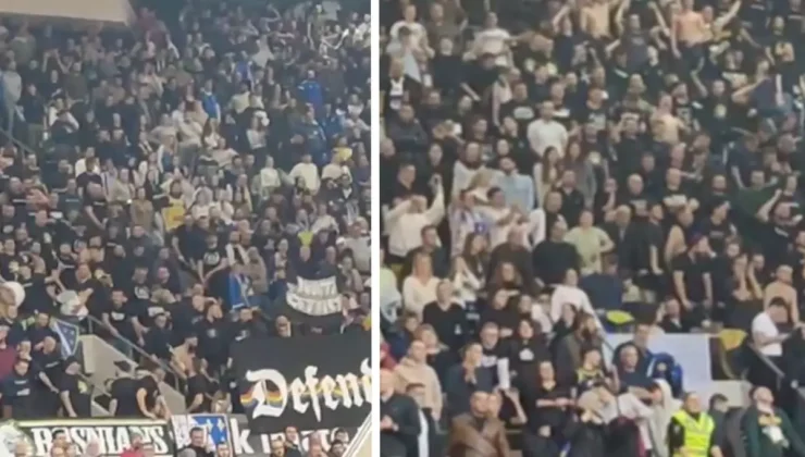 Bosnalı taraftarlardan Sırbistan Cumhurbaşkanı’na pankartlı tepki