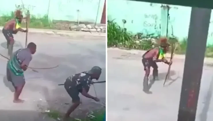 Cadde ortasında kabile savaşı! Ok ve yaylarla çatıştılar