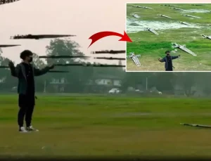 Dünya bu adamı konuşuyor! Kılıçlardan oluşan dron ordusu kurdu