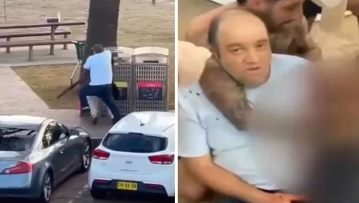 Dünya bu görüntüleri konuşuyor! Saldırgan, bir manav tarafından etkisiz hale getirilmiş