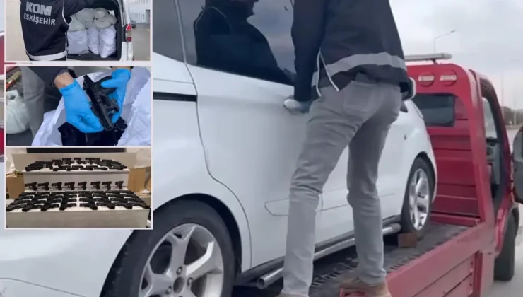 Eskişehir’de arızalı araçtan cephanelik çıktı!