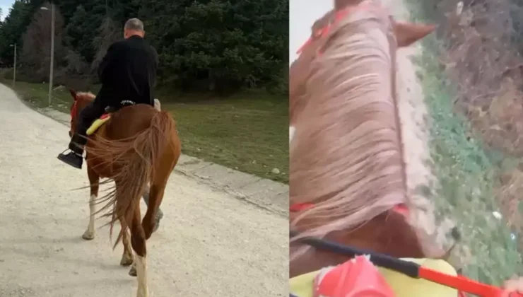 Kaçan at üzerinde 300 metrelik dehşet!