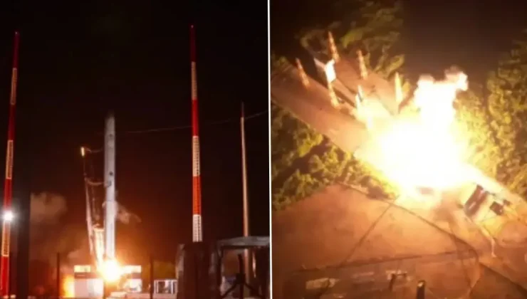 Kalkıştan 30 saniye sonra alev aldı: Güney Kore’nin ilk ticari uzay roketi düştü