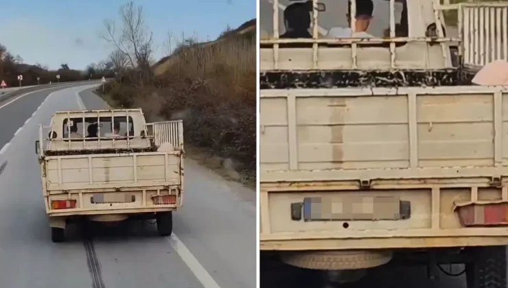 Kamyonun kasasında gördüğü manzaraya isyan etti: Ufacık çocuk ya, şuraya bak