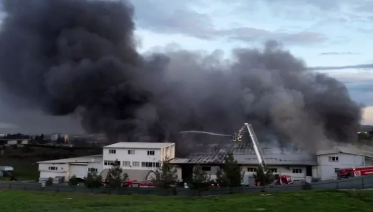 Kauçuk fabrikasında yangın! Dumanlar gökyüzünü kapladı